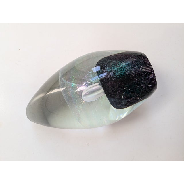 Glass Signed Robert Eickholt Iridescent Handblown Art Glass Paperweight – 6" For Sale - Image 7 of 7