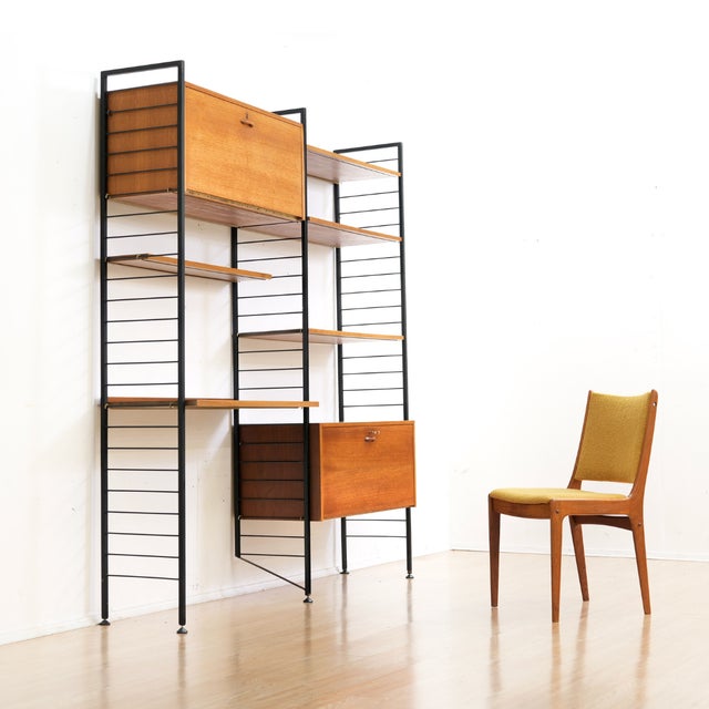 Mid Century Two Bay Ladderax Modular Bookcase For Sale - Image 4 of 12
