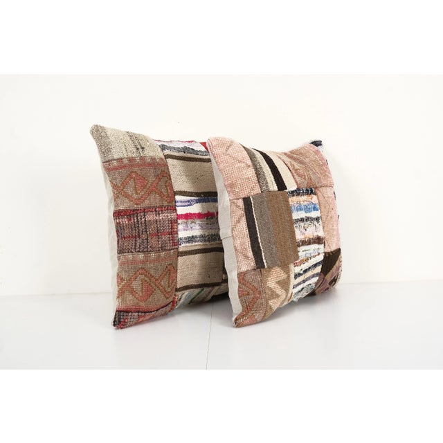 Handmade Turkish Kilim Pillow • Decorative Pillow Vintage Rug Pillow • Pair Pillow Handwoven Vintage Kilim Pillow • Throw...