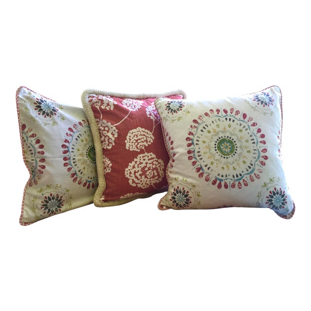 Robert Allen Designer Fabric Pillows Set Of 3 Chairish