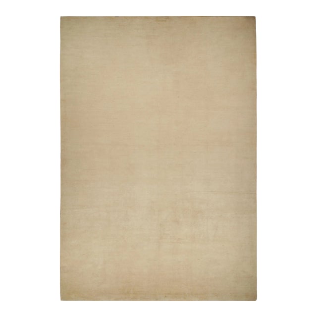 Rug & Kilim’s Solid Beige-Brown Rug in Tone-On-Tone Contemporary Style For Sale