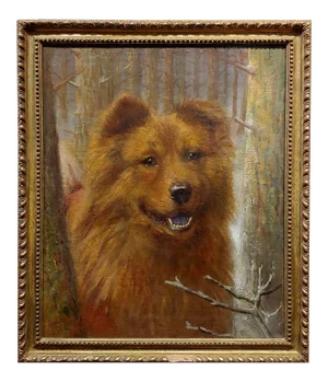 Richard S. Moseley -19th Century Portrait of an Early Chow Chow -Oil Painting