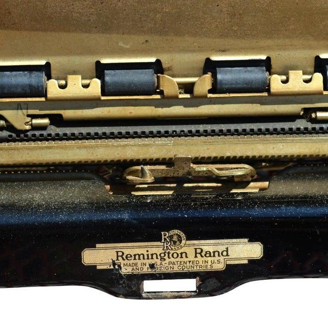 Black Vintage Remington Rand Model 5 Typewriter With Portable Carrying Case For Sale - Image 8 of 10