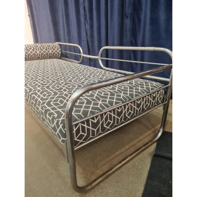 Vintage Tubular Chrome Sofa For Sale - Image 4 of 8