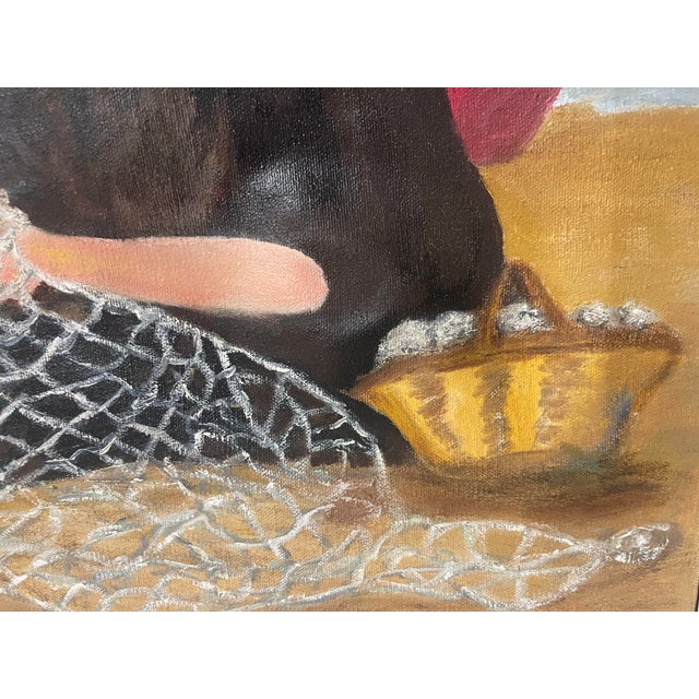 Mid-Century Jane Wells “Costa Brava, Spain” Framed Studio Artist Painting, Signed For Sale - Image 9 of 11