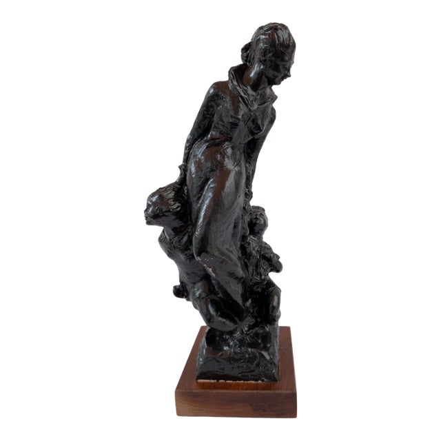 Domenico Mazzone Sculpture of a Mother and Two Children For Sale