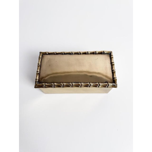 Mid-Century Modern Brass Faux Bamboo Box attributed to Maison Baguès, 1970s For Sale - Image 6 of 18