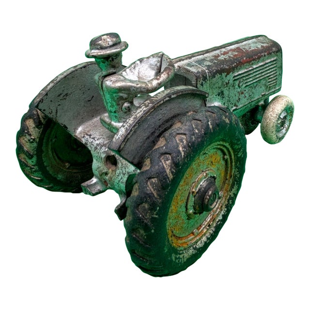 Antique Arcade Oliver 70 Row Crop Cast Iron Toy Tractor Driver 1930s Farm Toy For Sale