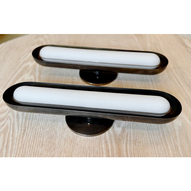 Contemporary Apparatus Studio Circuit 1 Sconces in Blackened Brass - Pair For Sale - Image 3 of 15