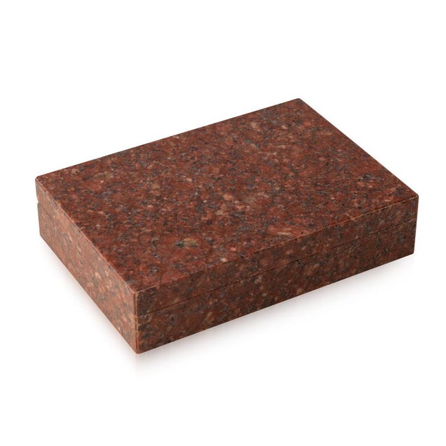 Vintage Italian Red Fire Granite Box For Sale - Image 11 of 11