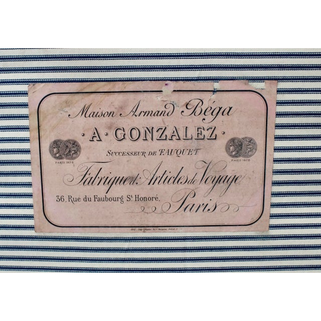 Wood Antique Travel Trunk from Maison Armand Bega, 1878 For Sale - Image 7 of 8
