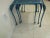 Blue Nesting Patio Garden Metal Wire Side Tables Blue 1980s Salterini Style Set of 3 For Sale - Image 8 of 9