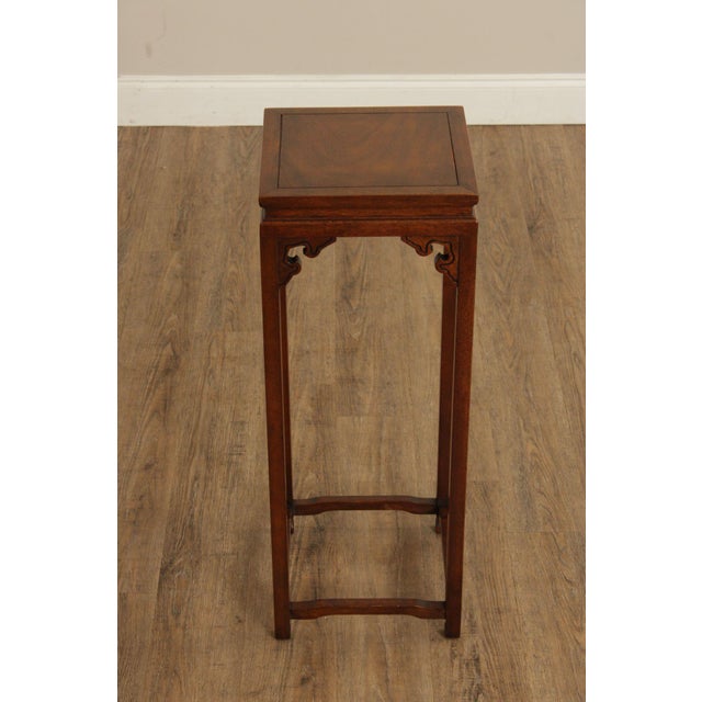 Baker Asian Inspired Pair of Mahogany Pedestal Plant Stands For Sale - Image 10 of 12