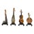 Set of 4 Color Stone Instruments Miniature Display Art Figures For Sale