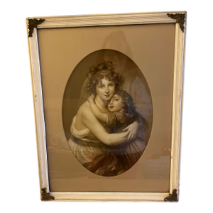 1920s French Art - Lithograph Mother & Daughter Self Portrait by Madame Vigee Le Brun