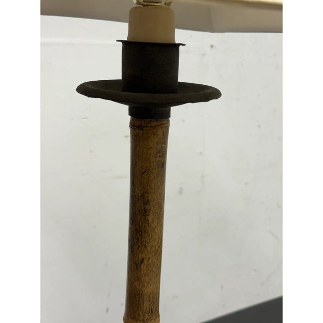 Metal 1970s Hollywood Regency Bamboo Form Table Lamp For Sale - Image 7 of 12
