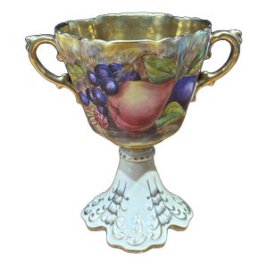 Gold Orchard Fruit Cup in Bone China by D Jones for Aynsley For Sale