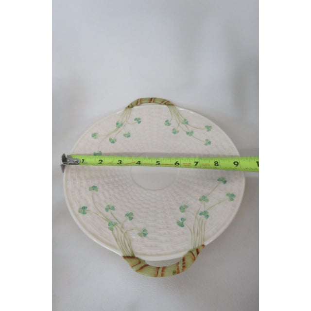 Mid 20th Century Belleek Classic Mid Century Shamrock Tea Ware Cake Plate Irish Porcelain 4690b For Sale - Image 14 of 18