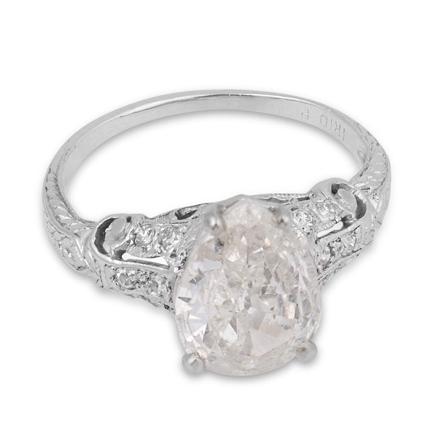 Art Deco 1930s Art Deco Gia 1.51 Carat Old Pear Shape Diamond Platinum Engagement Ring, Size 4 For Sale - Image 3 of 7