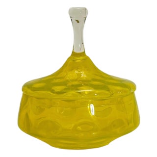 Yellow Glass Apothecary Jar from Stelvia Empoli, Italy, 1950s For Sale
