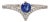 Ceylon Blue Sapphire Ring With Chevron Diamond Pavé Shank in 14k White Gold, Size 6.75 For Sale