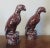 Brown 19th Century Chinese Porcelain Sang de Boeuf Oxblood Flambe Glazed Hawks Birds - A Pair For Sale - Image 8 of 11