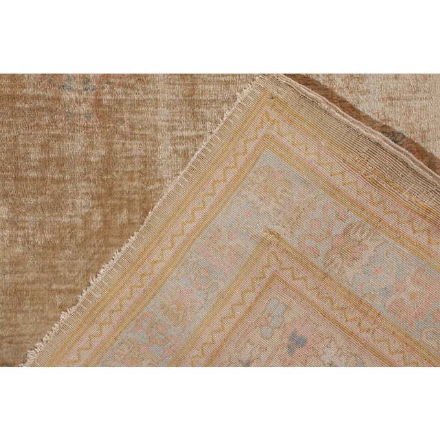 Hand-Knotted Antique Persian Tabriz Rug in Beige Brown All Over Floral Pattern For Sale - Image 4 of 6