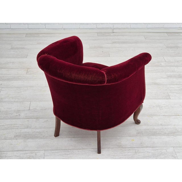 Brown Danish Lounge Chair in Velour & Beech, 1950s For Sale - Image 8 of 18