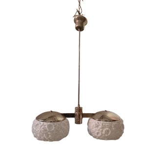 Glass Osso Double-Light Chandelier from Mazzega Murano, 1960s For Sale