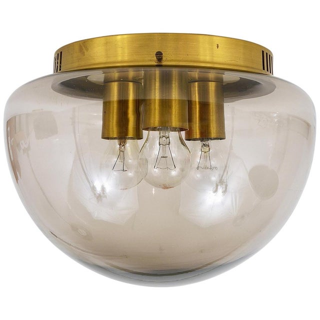 Mid-Century Glass Globe Flushmount from Peill & Putzler, Germany, 1970s For Sale - Image 14 of 14