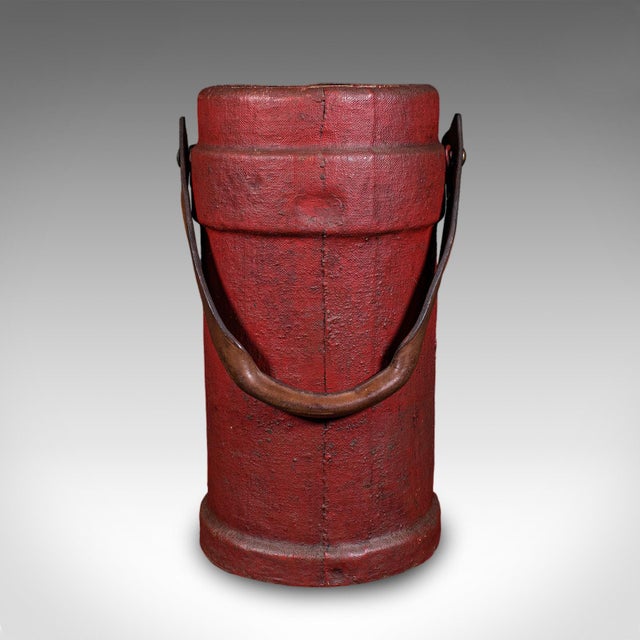 Antique Decorative Stick Stand, English, Leather, Basket, Storage Bin, c.1920 For Sale - Image 4 of 9