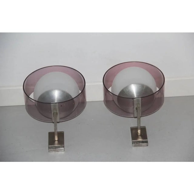 Vintage Acrylic Glass & Aluminium Wall Lights from Stilux Milano, 1960s, Set of 2 For Sale - Image 4 of 6