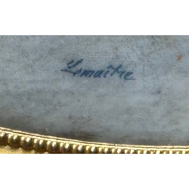 Late 19th Century Antique Napoleon Miniature Portrait in Empire Style Ormolu Frame, Signed For Sale - Image 5 of 18