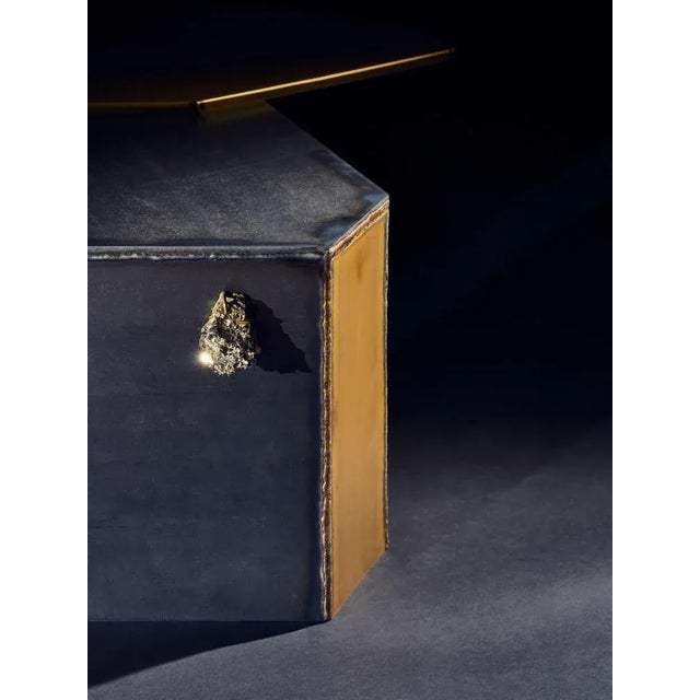 Metal Pyrite Coffee Table by Brajak Vitberg For Sale - Image 7 of 12