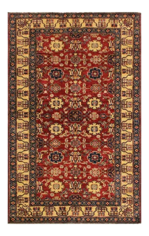 1980s 1980s Vintage Rustic Kazak Red/Beige Wool Rug