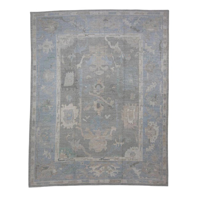 Turkish Oushak Rug 12'2" x 15'4" For Sale
