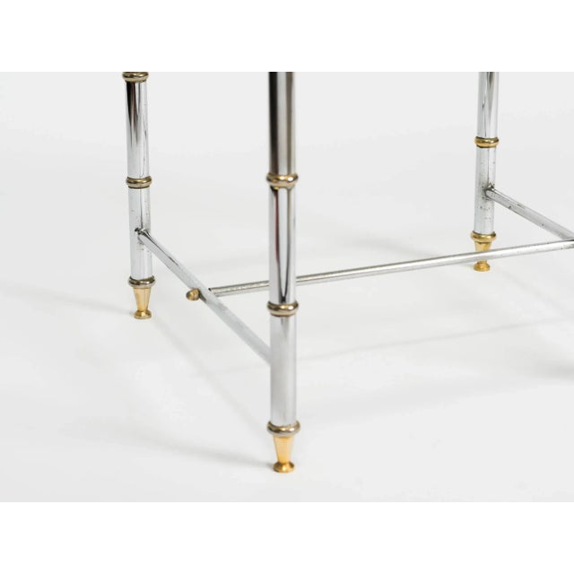 1970s Chrome and Brass Accent Tables - a Pair For Sale - Image 5 of 8