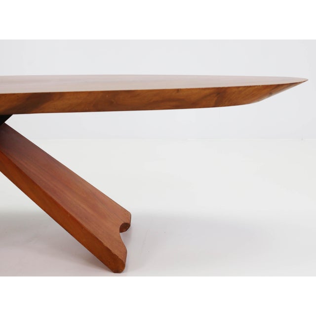Brown Large Organic Wood Coffee Table by George Nakashima, 1965 For Sale - Image 8 of 13