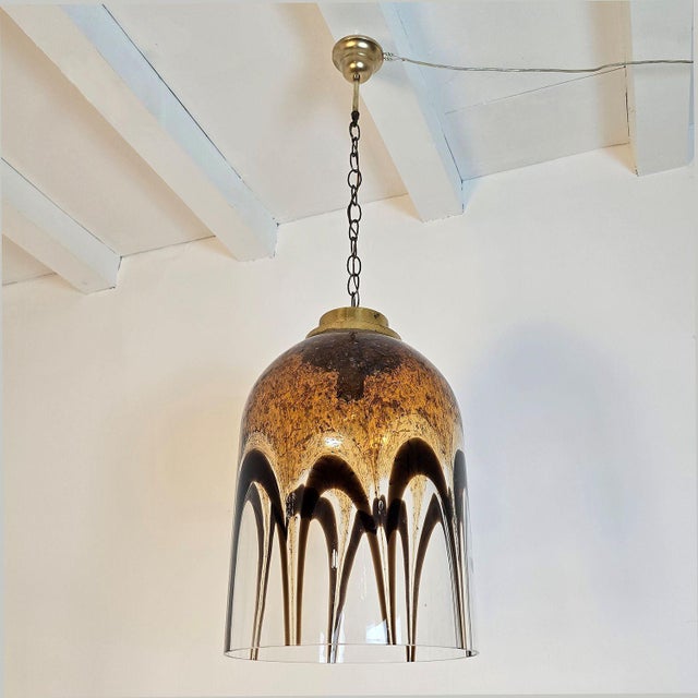Murano Glass Pendant Chandelier, Mid Century - Italy For Sale In Dallas - Image 6 of 13