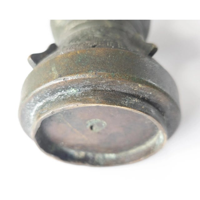 Shang Style Chinese Miniature Bronze Ritual Gu Form Vase, Ming or Yuan Dynasty For Sale - Image 9 of 13