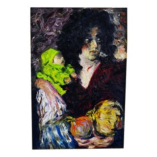 Anna Maria Moscardini, Motherhood, 1966, Oil Painting on Canvas, Framed For Sale