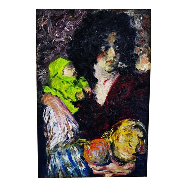 Anna Maria Moscardini, Motherhood, 1966, Oil Painting on Canvas, Framed For Sale