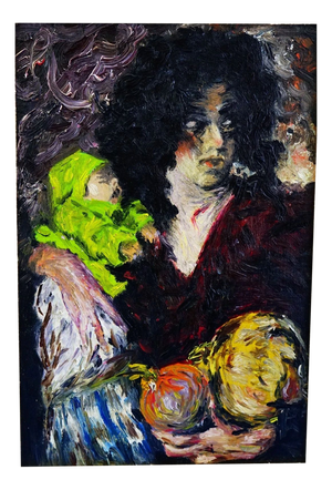 Anna Maria Moscardini, Motherhood, 1966, Oil Painting on Canvas, Framed
