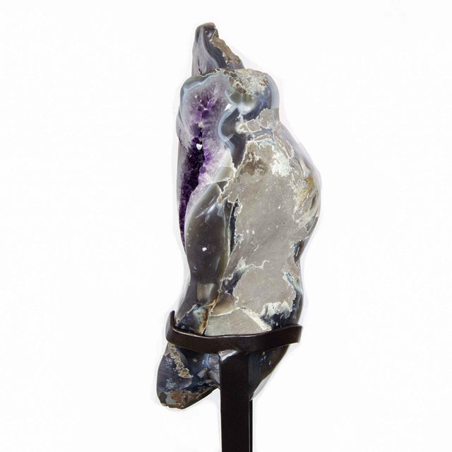 Amethyst Cluster on Stand, 69 Pounds, 48 Inches (#H0374 Uruguay) For Sale - Image 11 of 14