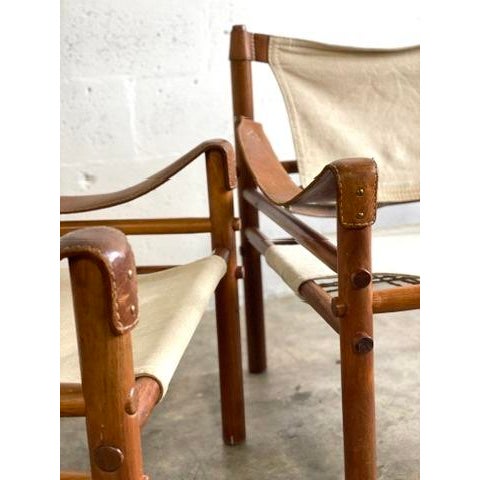 Arne Norell Sirocco Safari Chairs Scandinavian Modern - A Pair For Sale - Image 11 of 18
