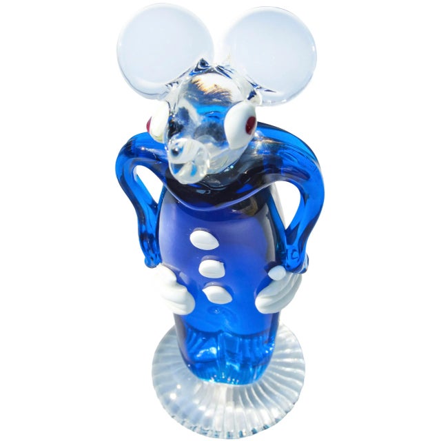 Mid 20th Century Vintage Archimede Seguso Murano Italian Art Glass Mouse Figurine For Sale - Image 5 of 11