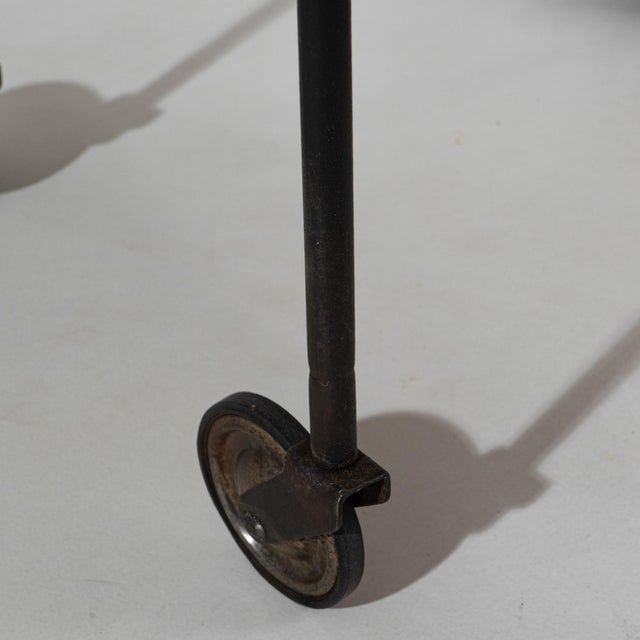 1950s French Two-Tier Metal and Wood Bar Cart With Bottle Holder For Sale - Image 13 of 18