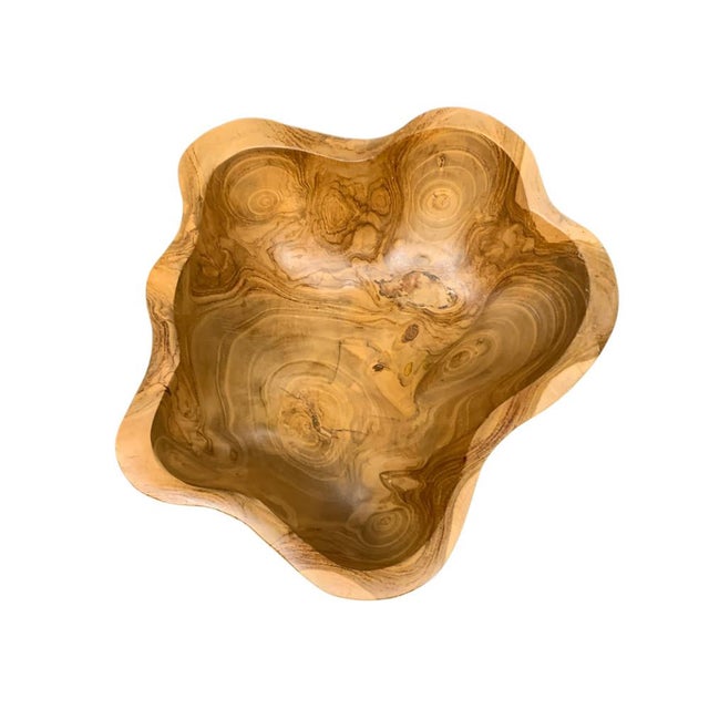 2010s Medium Wooden Bowl For Sale - Image 5 of 5