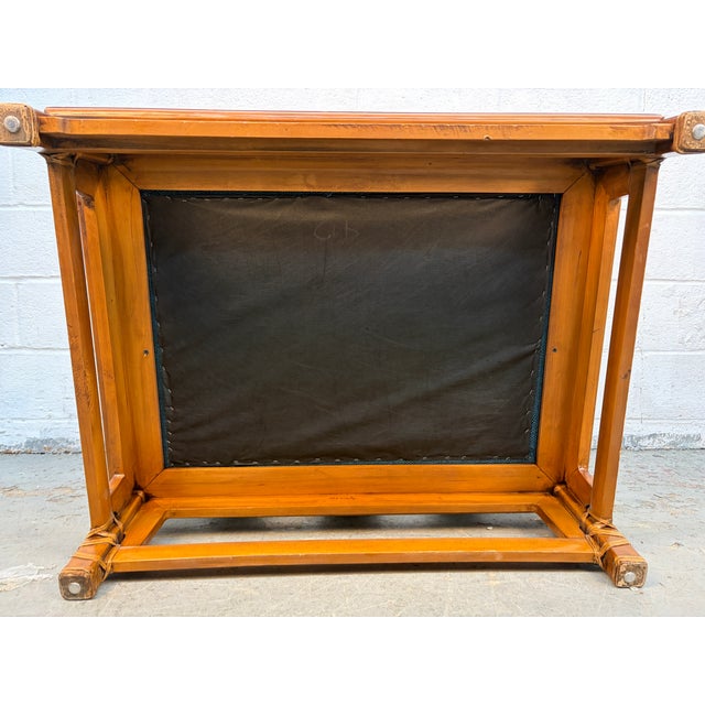 Vintage Bamboo Lounge Chair With Ottoman For Sale - Image 12 of 14