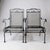 Mid-Century Modern Vintage Meadowcraft Hi-Back Green Wrought Iron Mesh Coil Sprung Rocking Captains Chairs - A Pair For Sale - Image 3 of 8